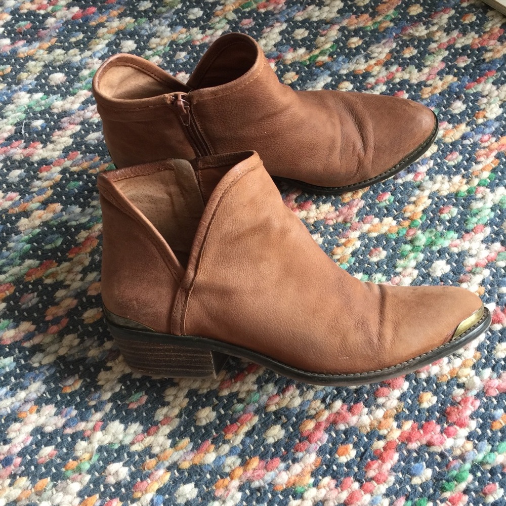 Lucky Brand Brown Leather Ankle Booties